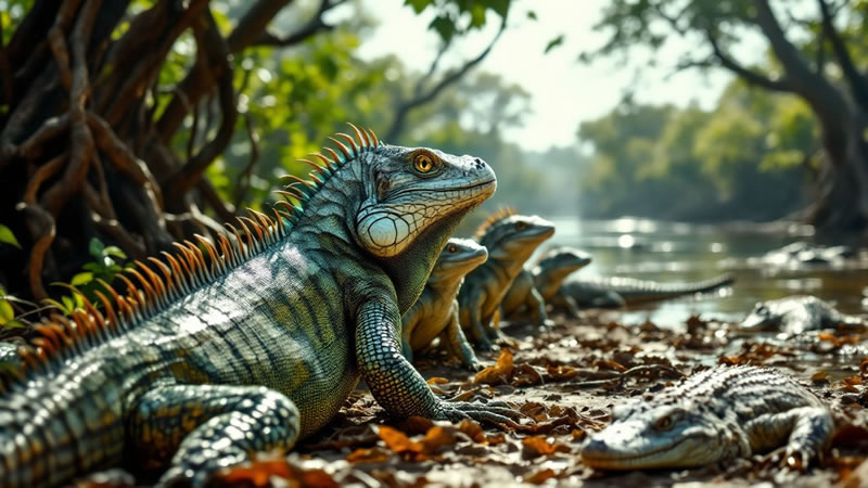 An iguana hunting group preparing for their trip in Florida.